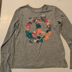 Mudd long sleeve peace flower shirt